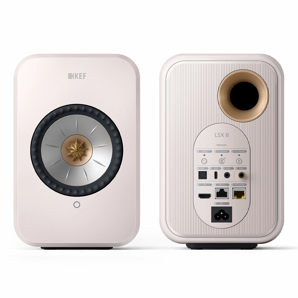 KEF LSX II Bookshelf Speakers - Pair (Mineral White)