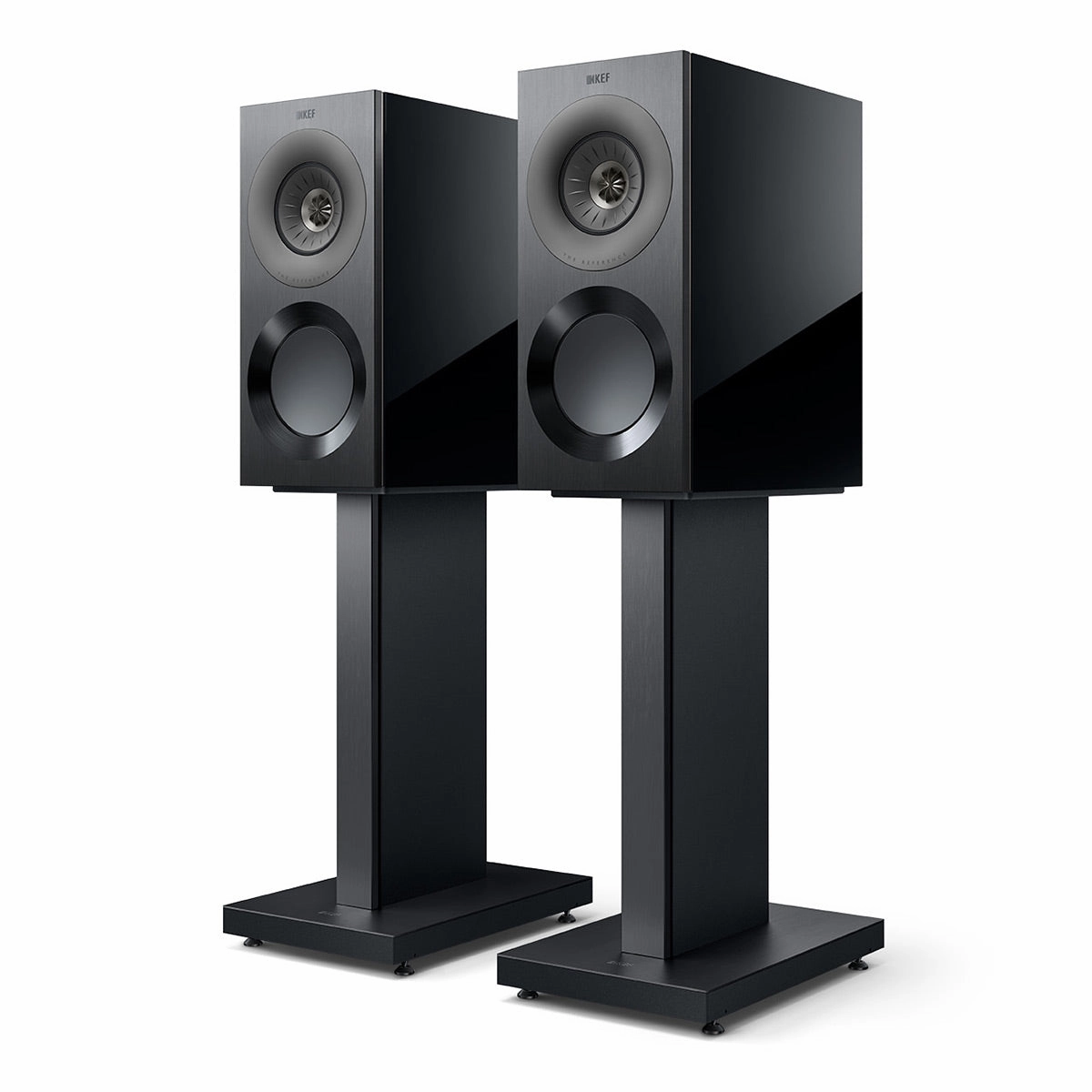 KEF Reference 1 Meta Bookshelf Speaker - Pair (High-Gloss Black/Grey)