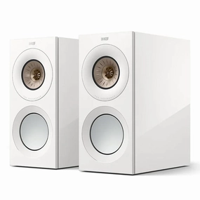 KEF Reference 1 Meta Bookshelf Speaker - Pair (High-Gloss White/Champagne)