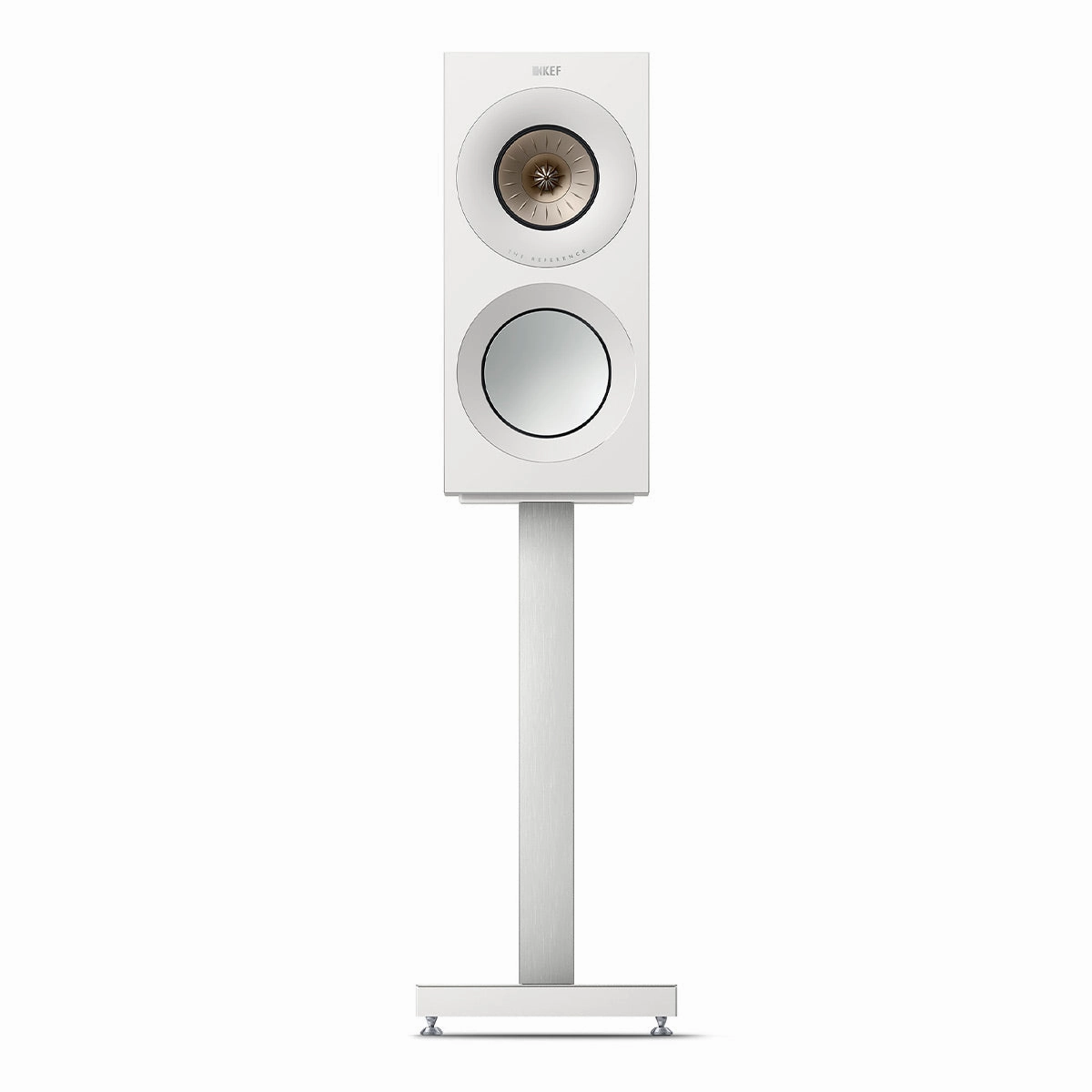 KEF Reference 1 Meta Bookshelf Speaker - Pair (High-Gloss White/Champagne)