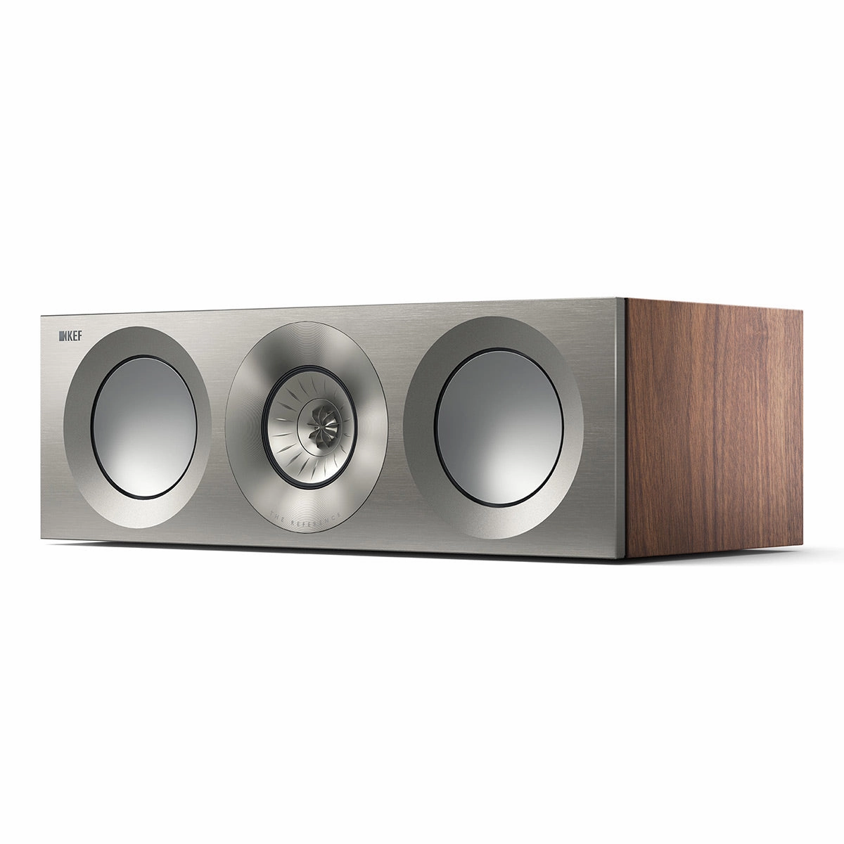 KEF Reference 2 Center Channel Speaker - Each (Satin Walnut/Silver) Center Channel Speakers,Home Theater Center,Dialog Speakers
