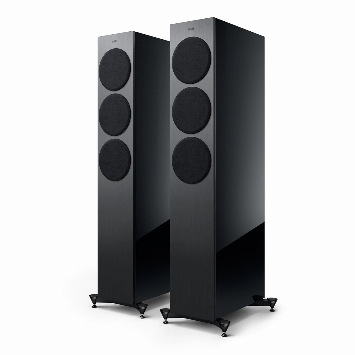 KEF Reference 3 Meta Floorstanding Speaker - Pair (High-Gloss Black/Grey)