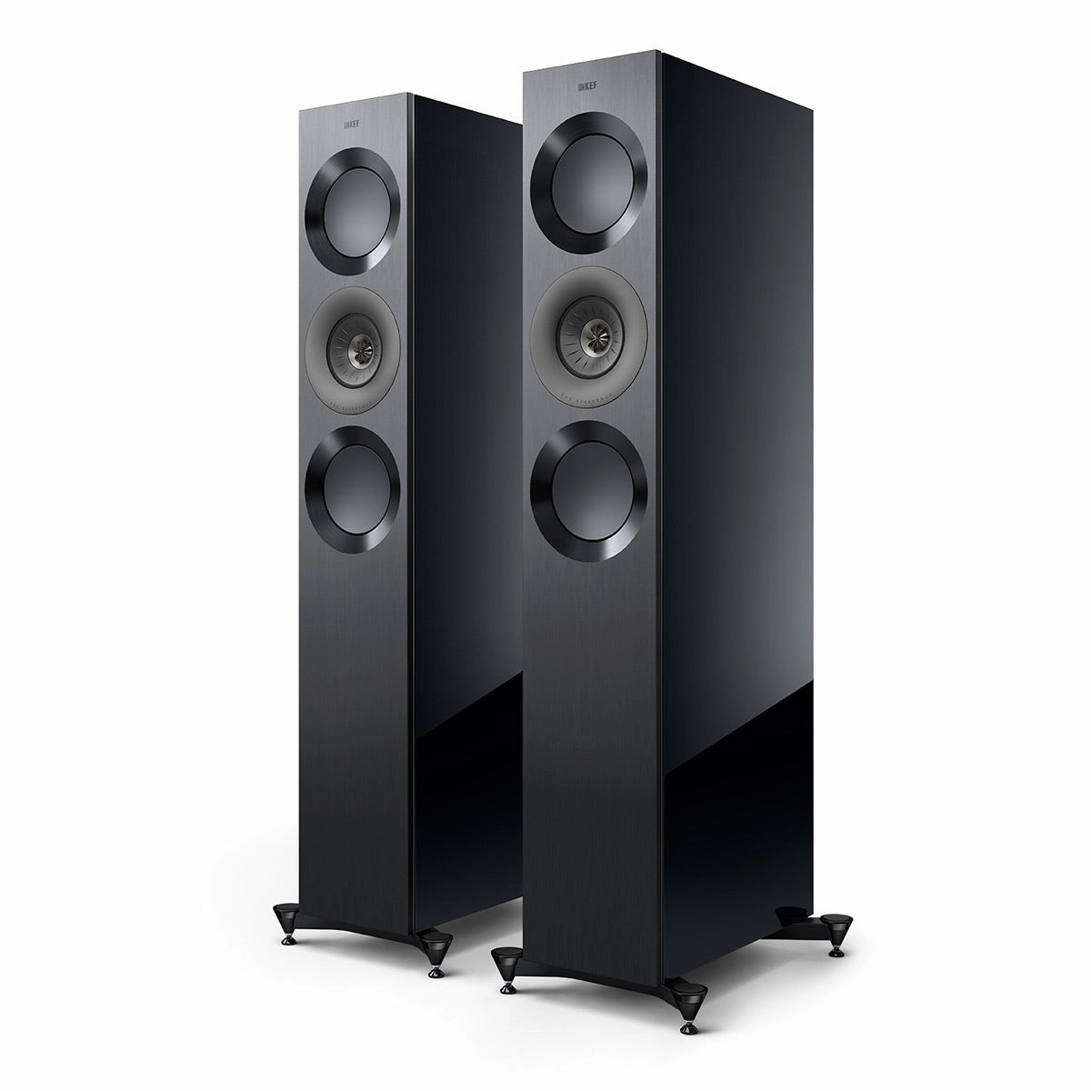 KEF Reference 3 Meta Floorstanding Speaker - Pair (High-Gloss Black/Grey)