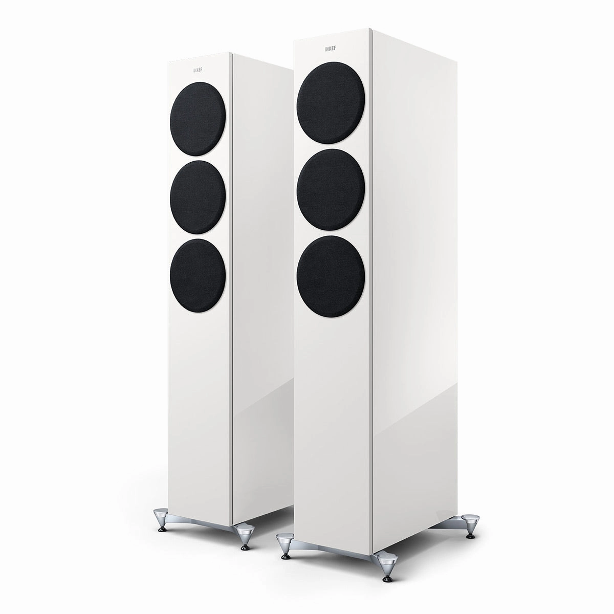KEF Reference 3 Meta Floorstanding Speaker - Pair (High-Gloss White/Champagne)