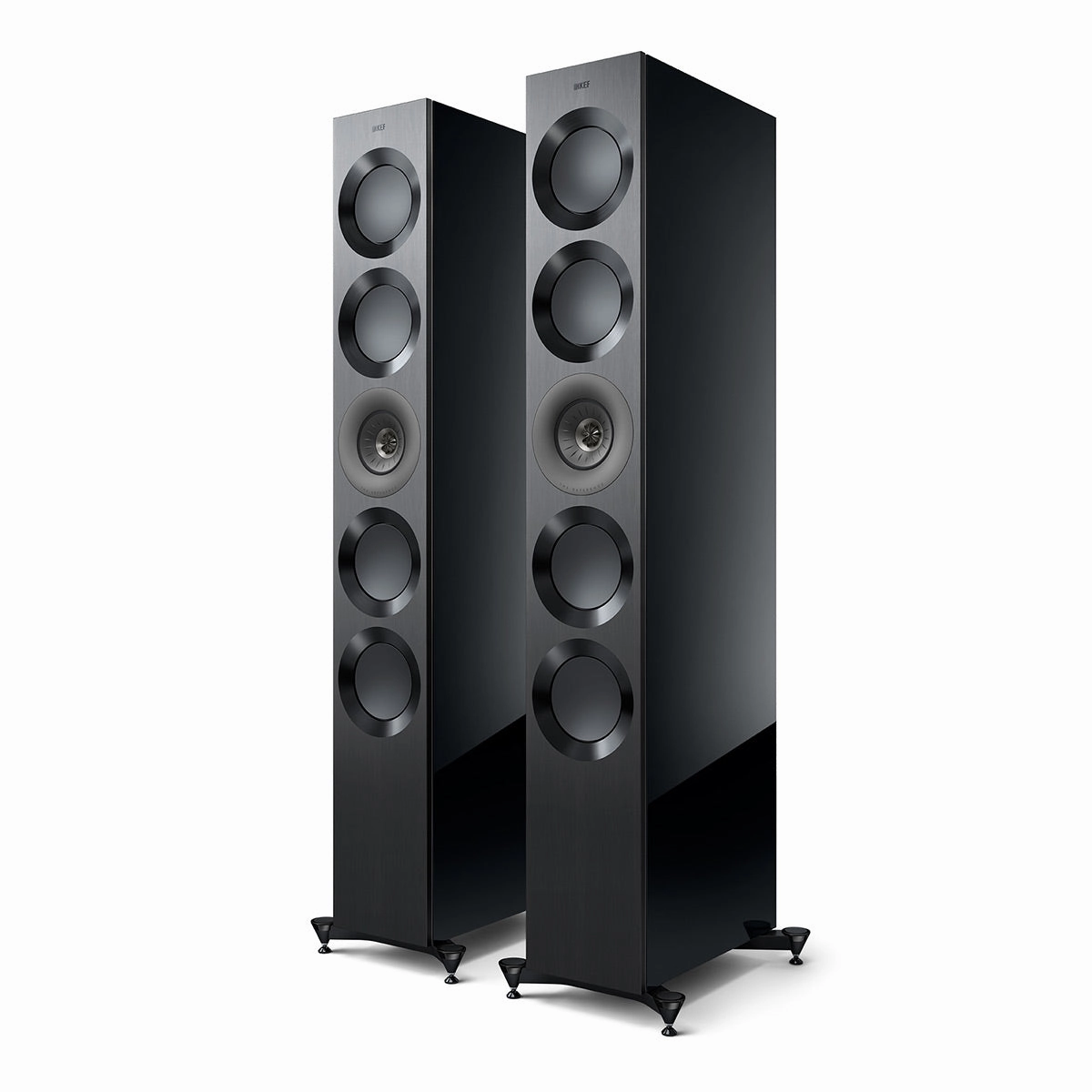 KEF Reference 5 Meta Floorstanding Speaker - Pair (High-Gloss Black/Grey)
