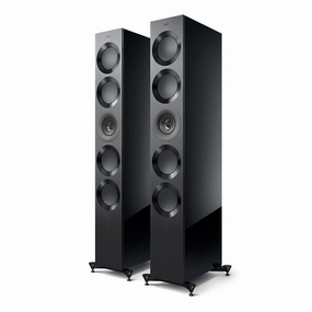 KEF Reference 5 Meta Floorstanding Speaker - Pair (High-Gloss Black/Grey)