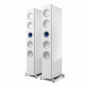 KEF Reference 5 Meta Floorstanding Speaker - Pair (High-Gloss White/Blue)