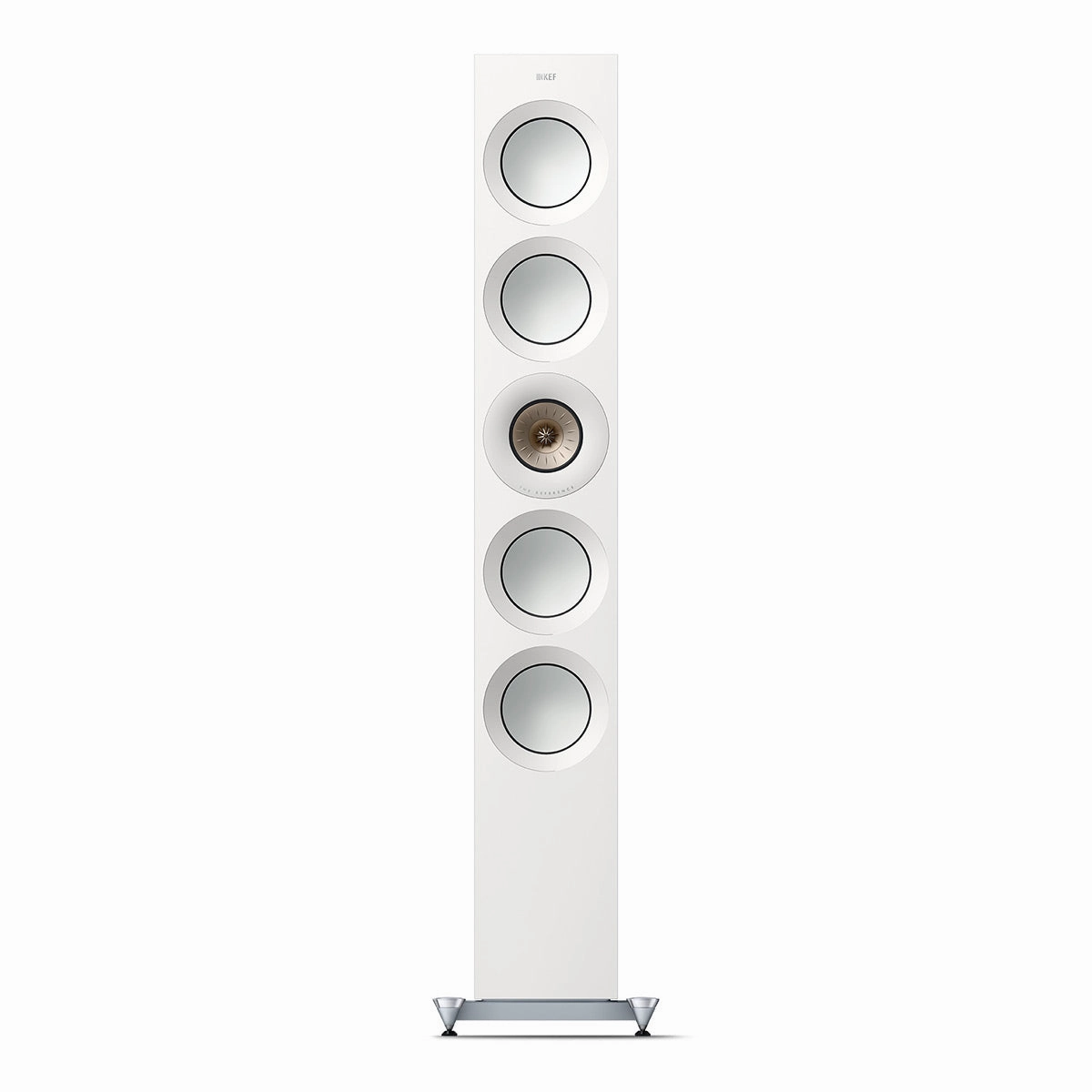 KEF Reference 5 Meta Floorstanding Speaker - Pair (High-Gloss White/Champagne)