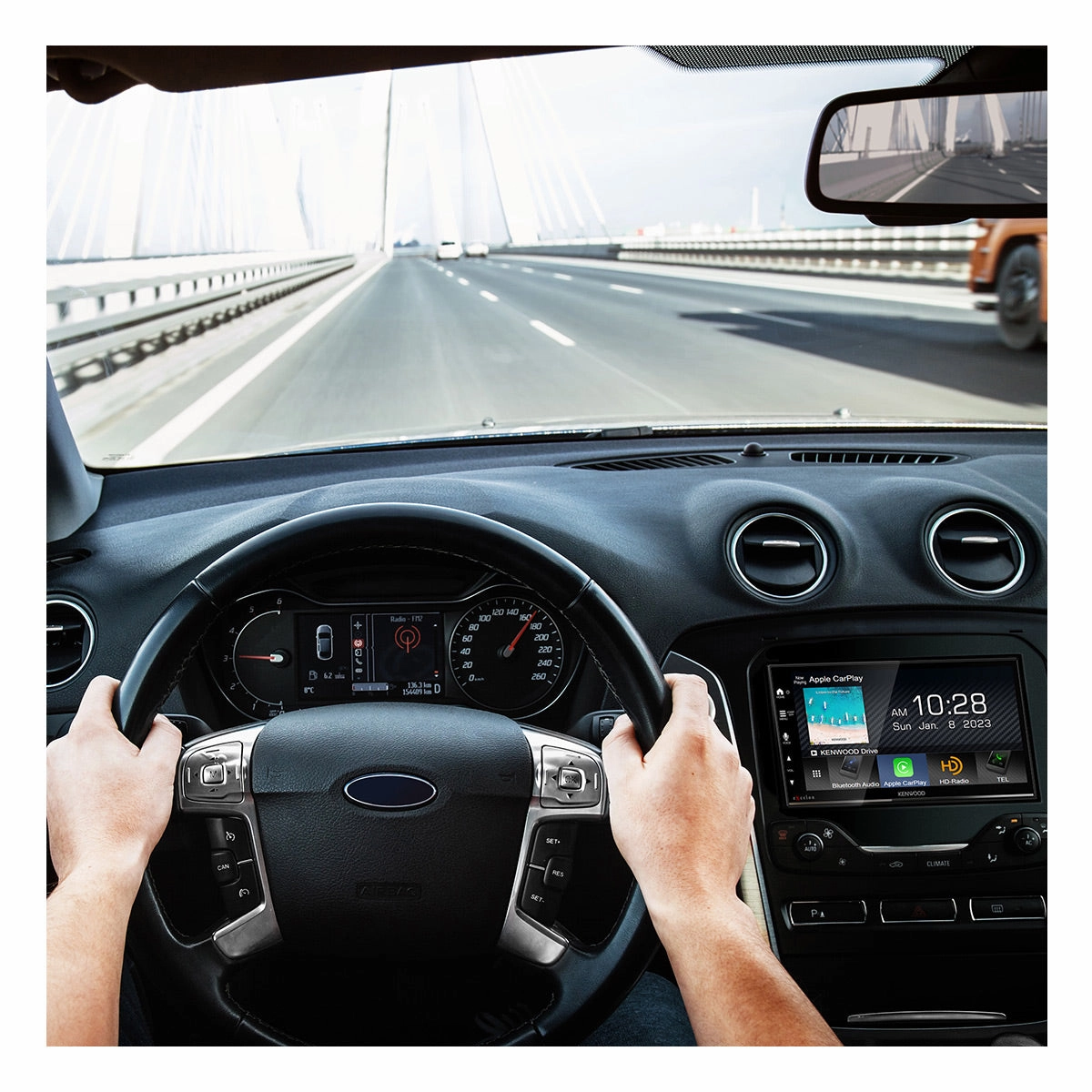 Kenwood DMX709S eXcelon 6.8" Digital Multimedia Bluetooth Touchscreen Receiver with Apple CarPlay,Andriod Auto, and HD Radio