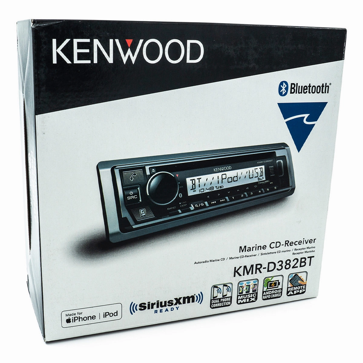 Kenwood KMR-D382BT Marine CD Receiver with Bluetooth & Conformal Coating