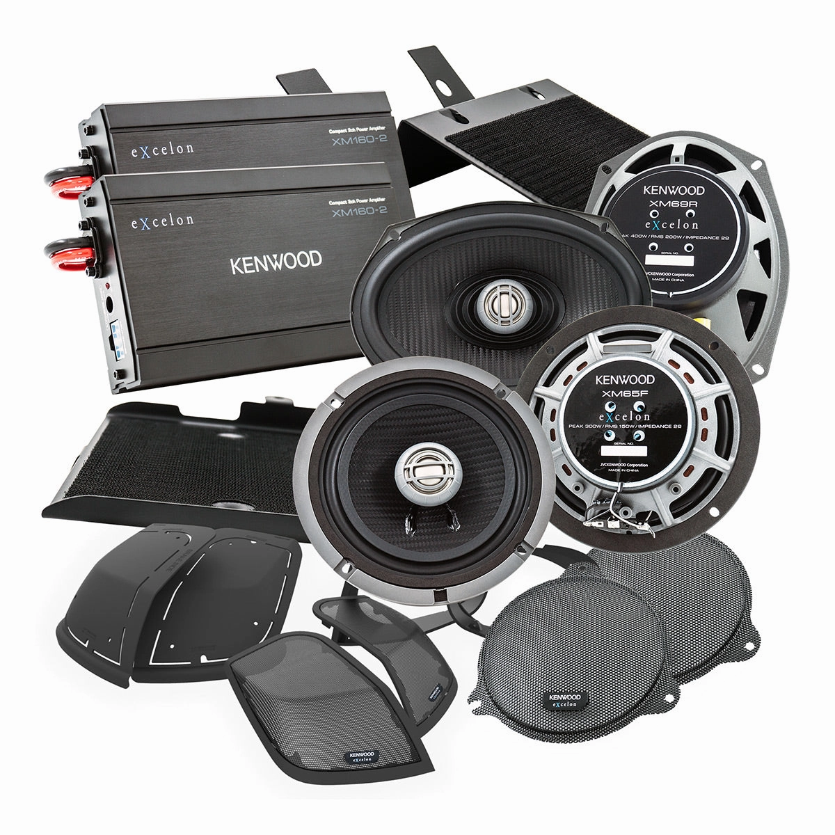 Kenwood P-HD3FR Front and Rear Amplified Speaker Package for 2014-Up Select HD Motorcycles
