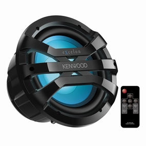 Kenwood XM1041BL eXcelon Motorsports 10" All-Weather Outdoor Subwoofer with Adjustable Lighting - Each (Black) Marine speakers & subwoofers,Boat Audio,Nautical Sound Systems