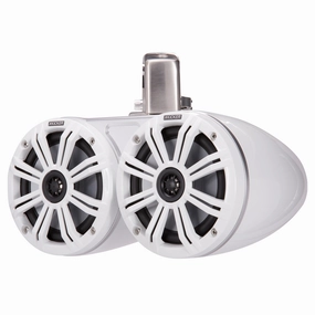 Kicker 45KMTDC65 Dual 6-1/2" Marine Coaxial Tower System - Pair (White) Marine speakers & subwoofers,Boat Audio,Nautical Sound Systems