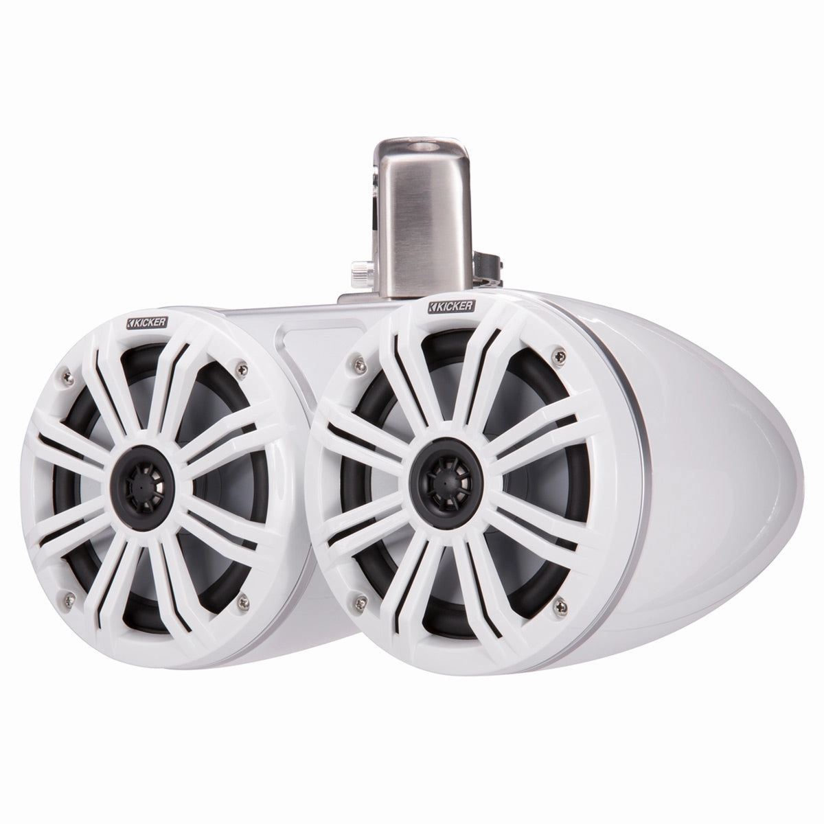 Kicker 45KMTDC65 Dual 6-1/2" Marine Coaxial Tower System - Pair (White) Marine speakers & subwoofers,Boat Audio,Nautical Sound Systems