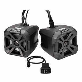 Kicker 48BTCAN65 PowerCan 6.5" Waterproof Powered Bluetooth Speakers with LED Lighting & Wired Remote - Pair Marine speakers & subwoofers,Boat Audio,Nautical Sound Systems