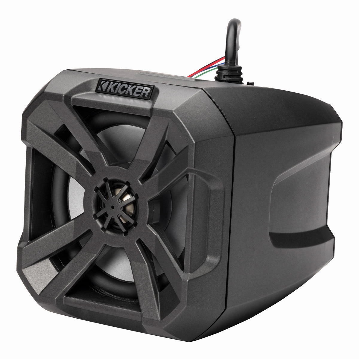 Kicker 48BTCAN65 PowerCan 6.5" Waterproof Powered Bluetooth Speakers with LED Lighting & Wired Remote - Pair
