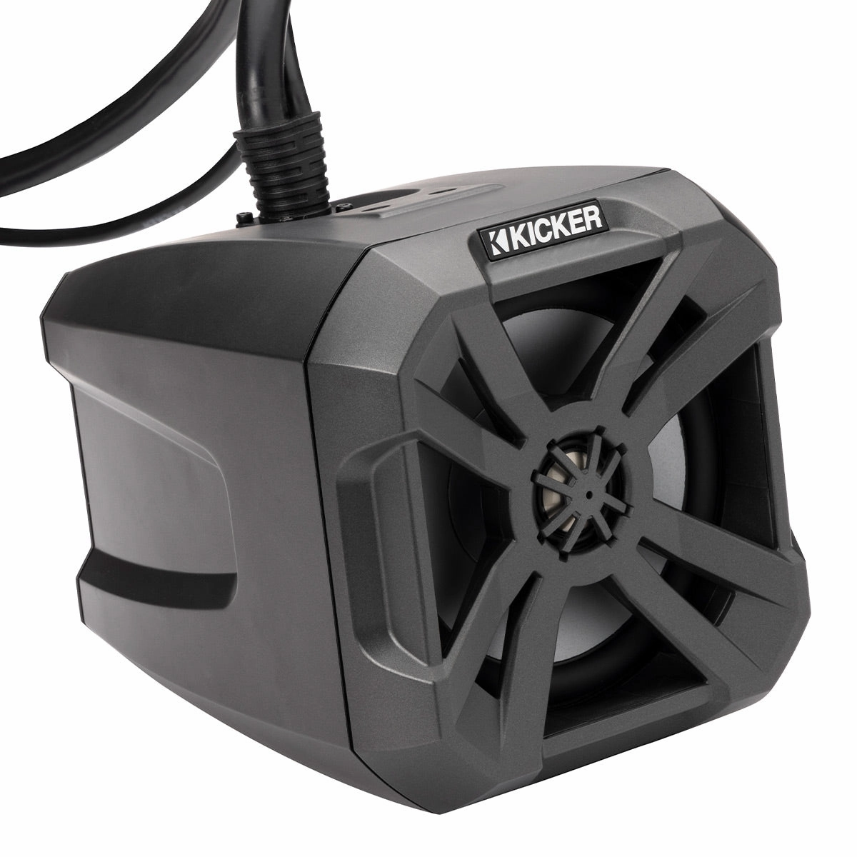 Kicker 48BTCAN65 PowerCan 6.5" Waterproof Powered Bluetooth Speakers with LED Lighting & Wired Remote - Pair