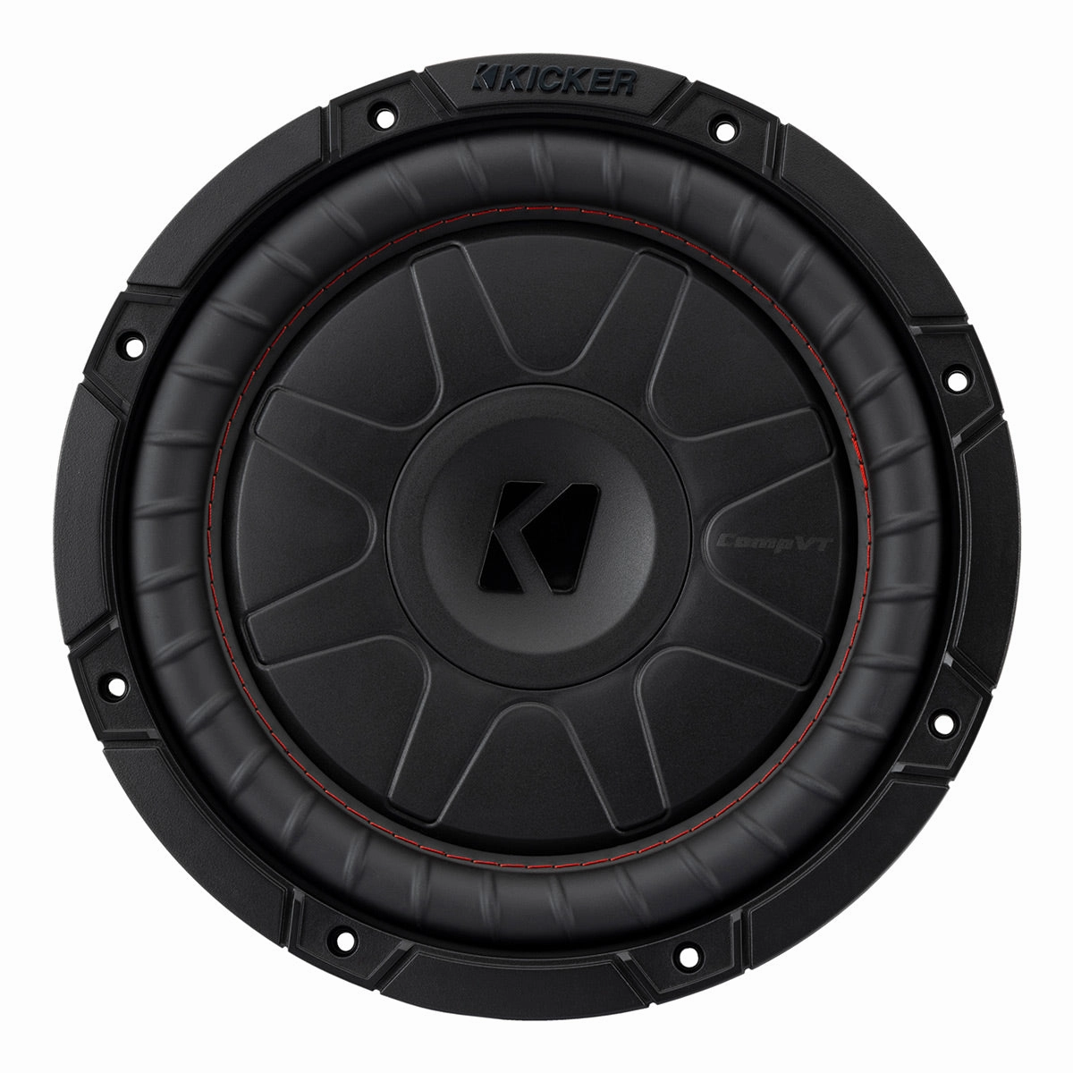 Kicker 52CVT104 10" CompVT Slim 4-Ohm Subwoofer Closed Back Headphones,Noise-isolating Headphones,Sealed Cans