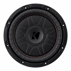 Kicker 52CVT104 10" CompVT Slim 4-Ohm Subwoofer Closed Back Headphones,Noise-isolating Headphones,Sealed Cans