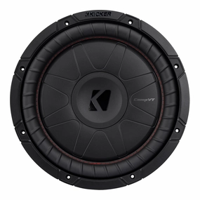 Kicker 52CVT124 12" CompVT Slim 4-Ohm Subwoofer Closed Back Headphones,Noise-isolating Headphones,Sealed Cans