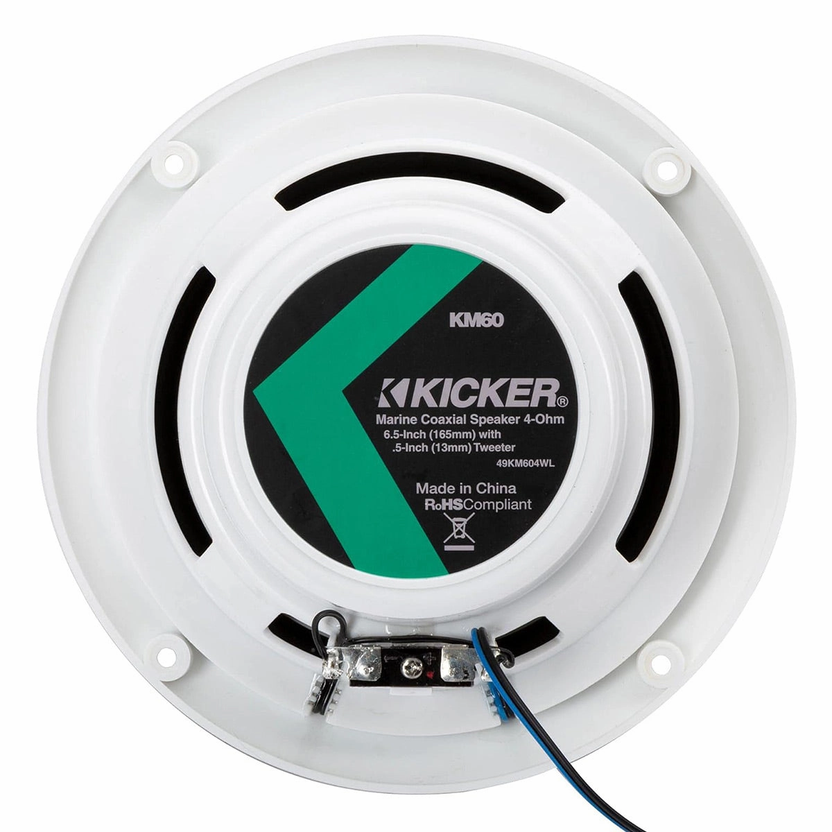 Kicker KM60 4-Ohm 6.5" Marine Coaxial Speakers - Pair