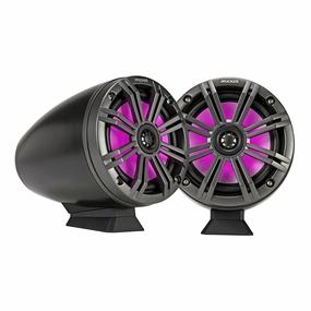 Kicker KMFC65 Flat-Mount Marine Can Speakers - Pair (Black) Marine speakers & subwoofers,Boat Audio,Nautical Sound Systems
