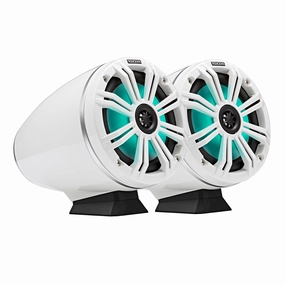 Kicker KMFC65 Flat-Mount Marine Can Speakers - Pair (White) Marine speakers & subwoofers,Boat Audio,Nautical Sound Systems