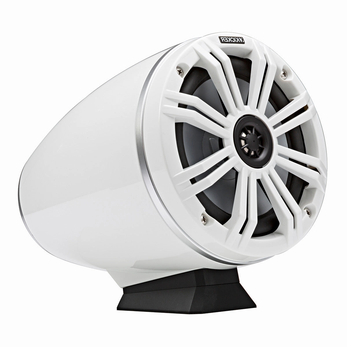 Kicker KMFC65 Flat-Mount Marine Can Speakers - Pair (White)