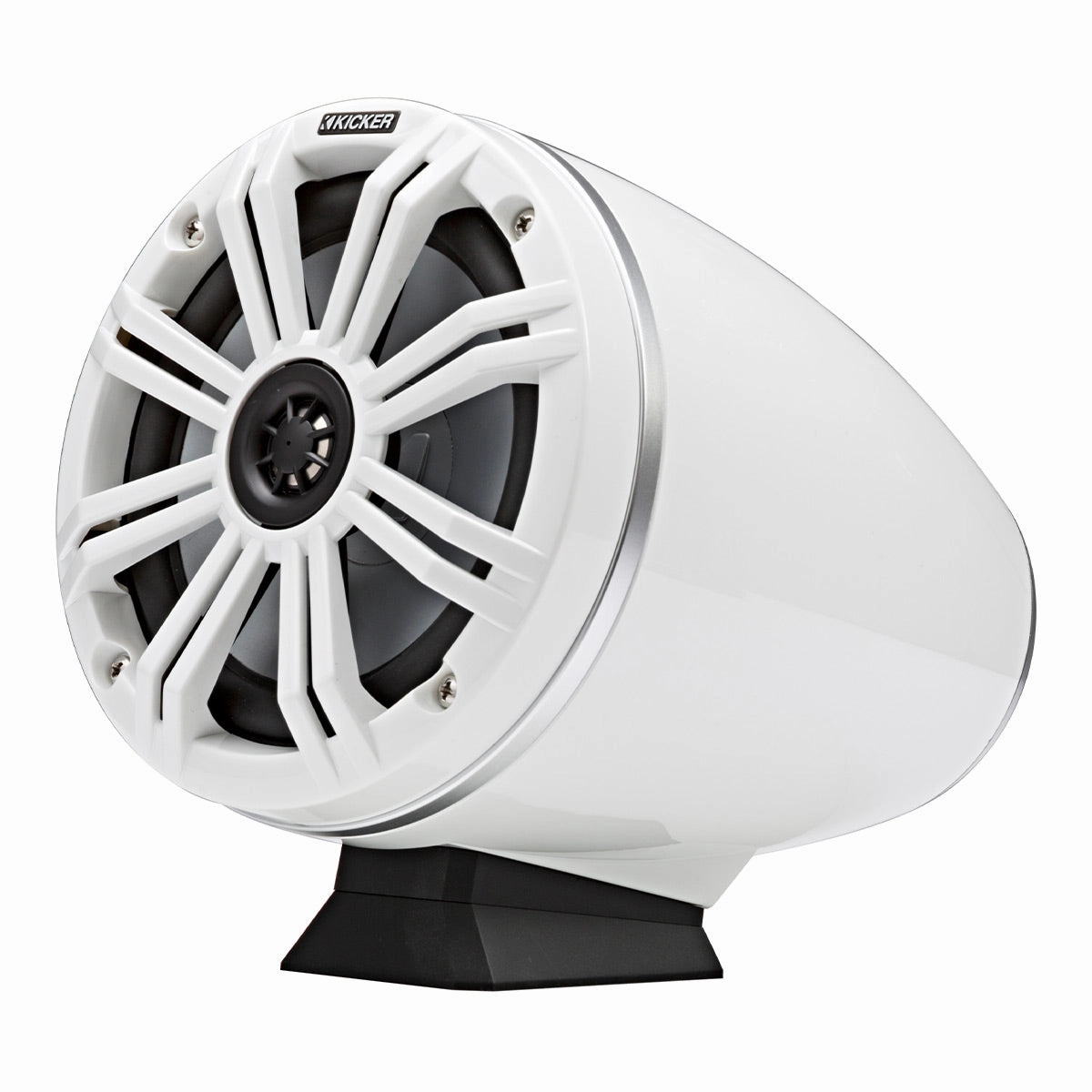 Kicker KMFC65 Flat-Mount Marine Can Speakers - Pair (White)