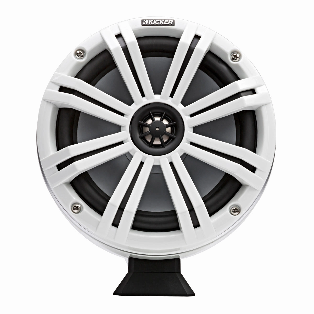 Kicker KMFC8 8" Flat-Mount Marine Can Speakers - Pair (White)