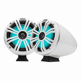 Kicker KMFC8 8" Flat-Mount Marine Can Speakers - Pair (White) Marine speakers & subwoofers,Boat Audio,Nautical Sound Systems