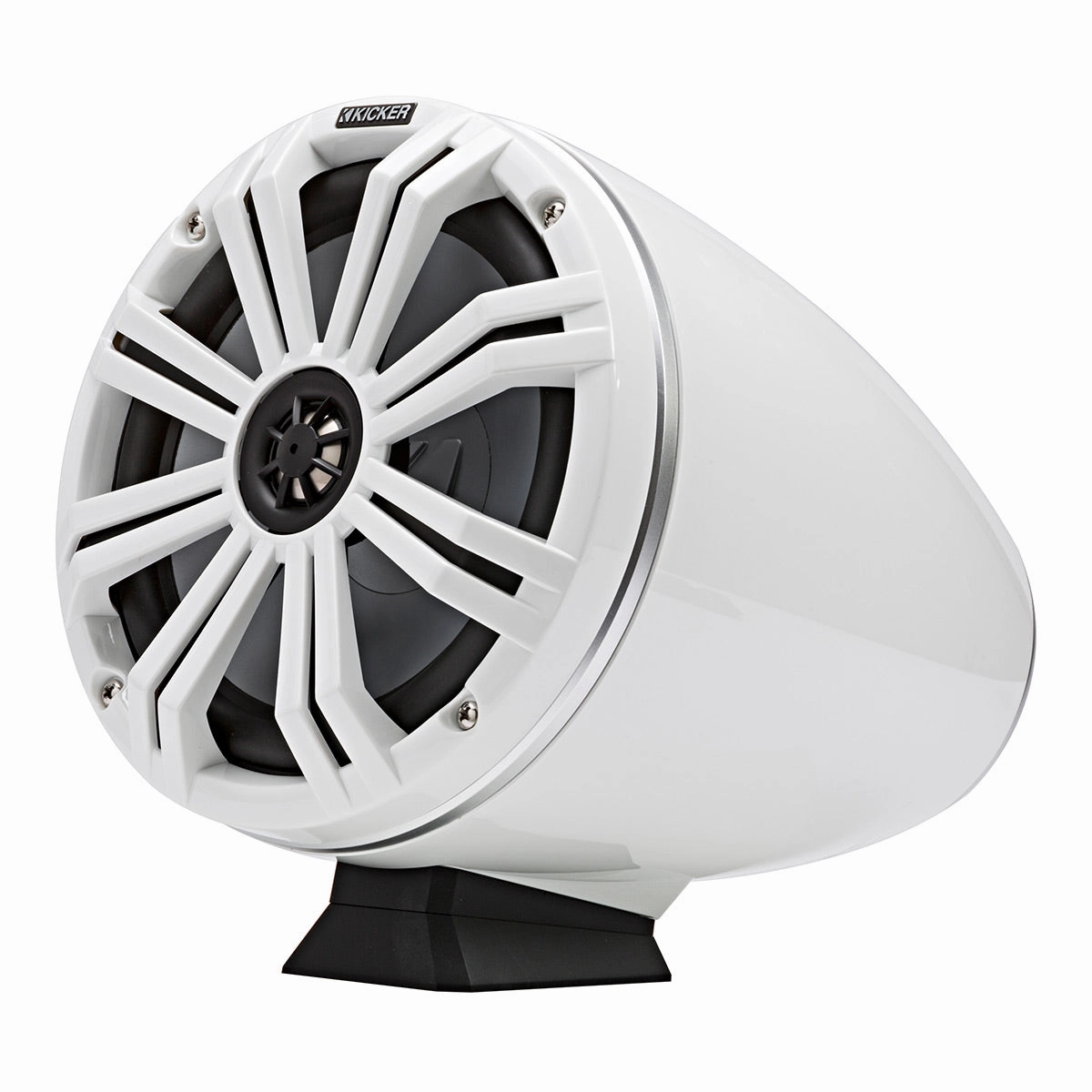 Kicker KMFC8 8" Flat-Mount Marine Can Speakers - Pair (White)