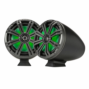 Kicker KMFC8 Flat-Mount Marine Can Speakers - Pair (Black) Marine speakers & subwoofers,Boat Audio,Nautical Sound Systems