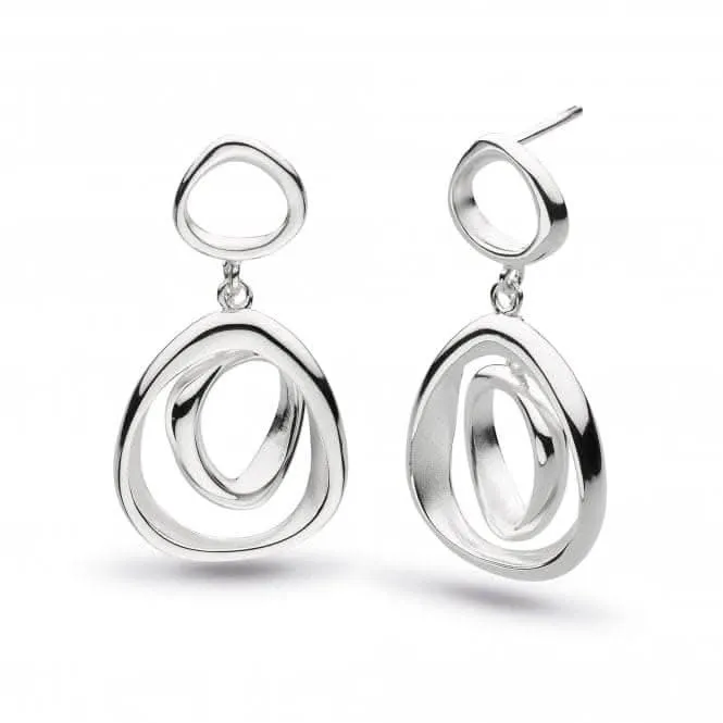 Kit Heath Coast Shore Double Link Sandblast Drop Earrings 60055SB Kit Heath Jewelry And Accessories