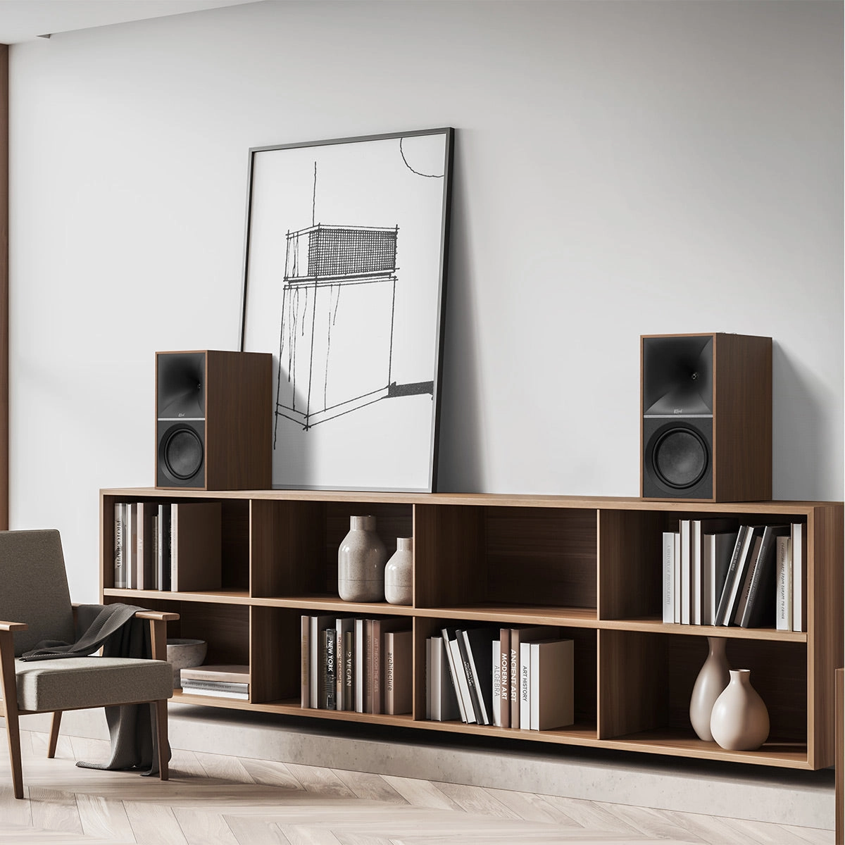 Klipsch The Nines Heritage Series Wireless Powered Monitors with 8" Woofer - Pair (Walnut)