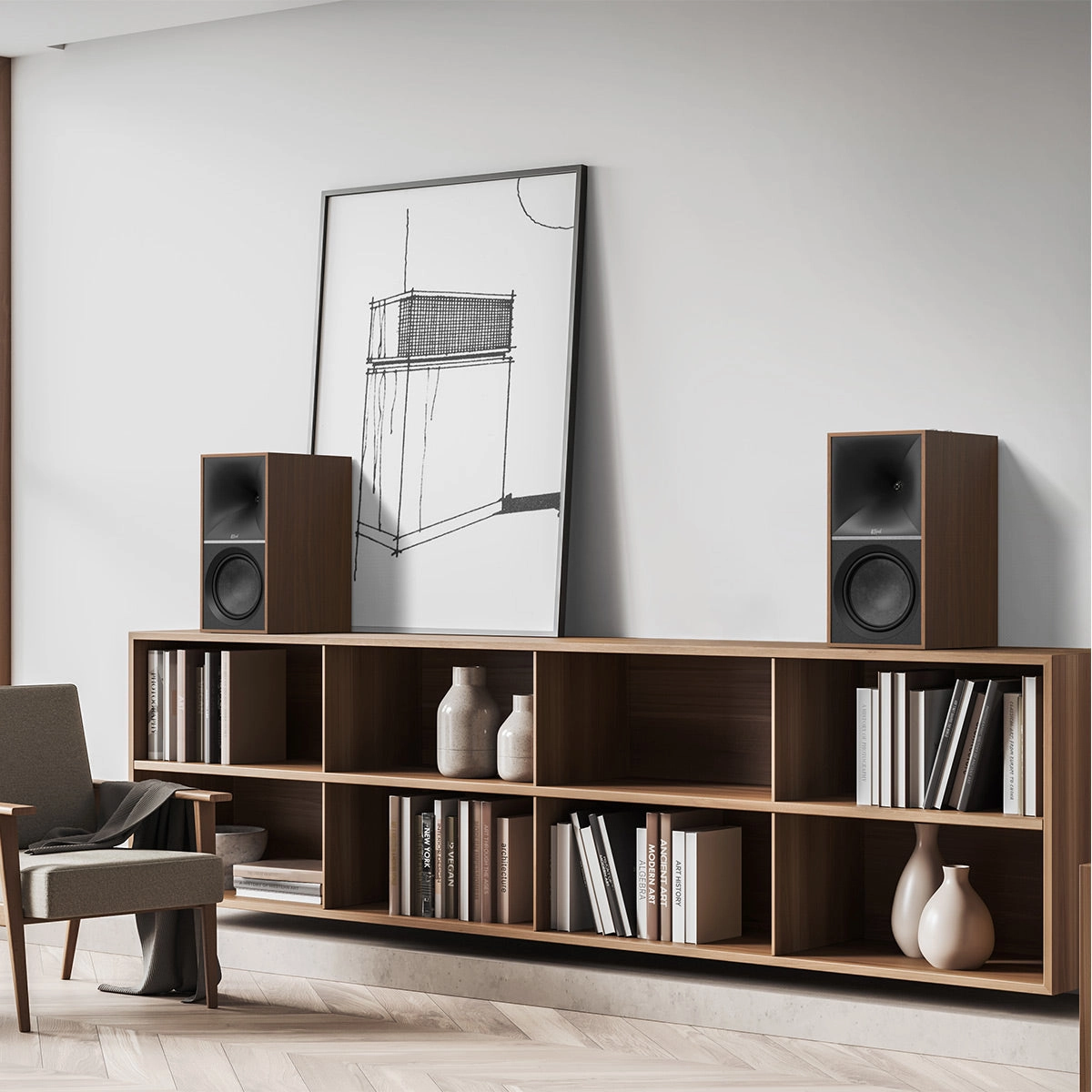 Klipsch The Nines Heritage Series Wireless Powered Monitors with 8" Woofer - Pair (Walnut)