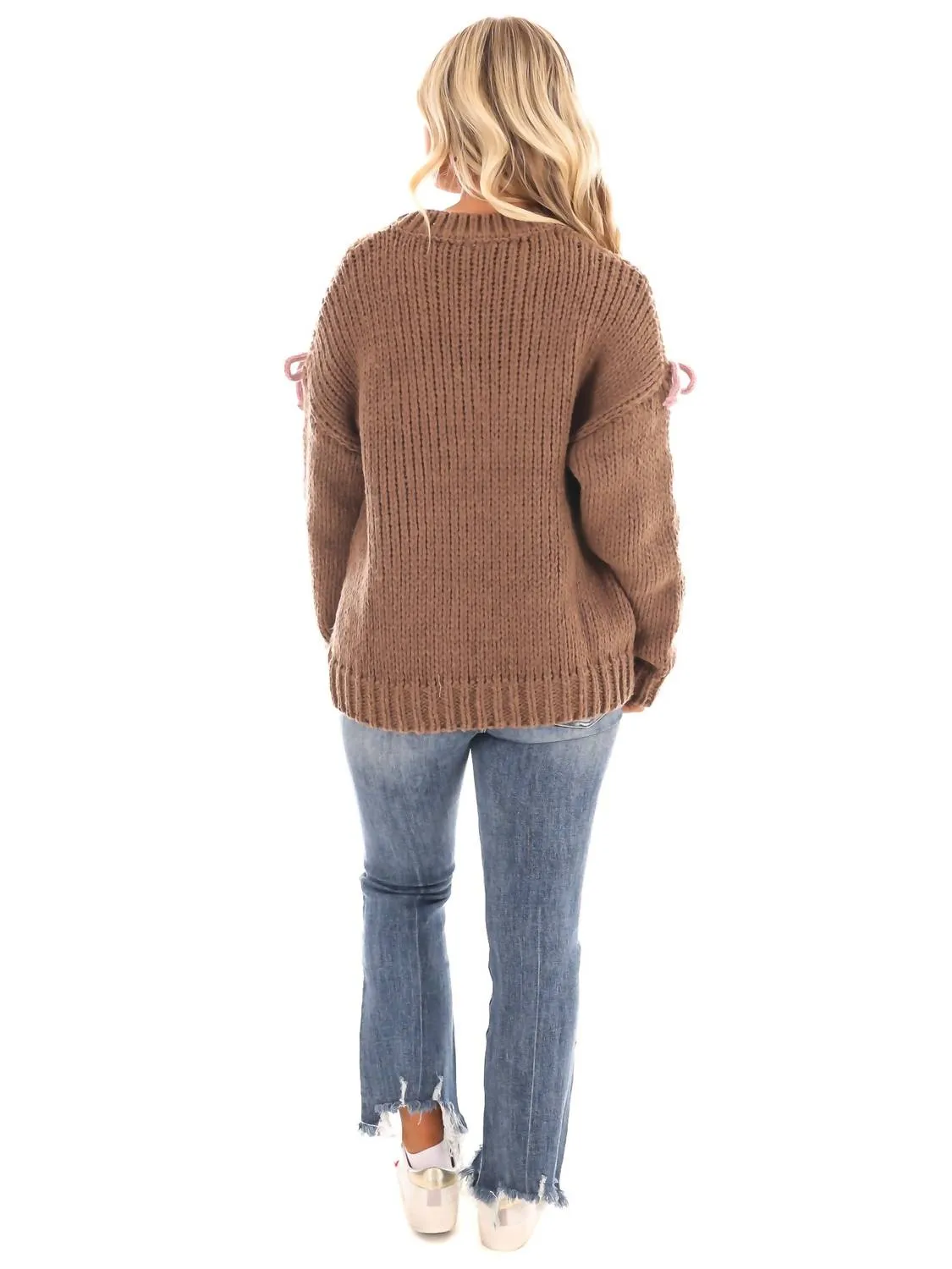 Knot Your Average Bow Sweater In Brown