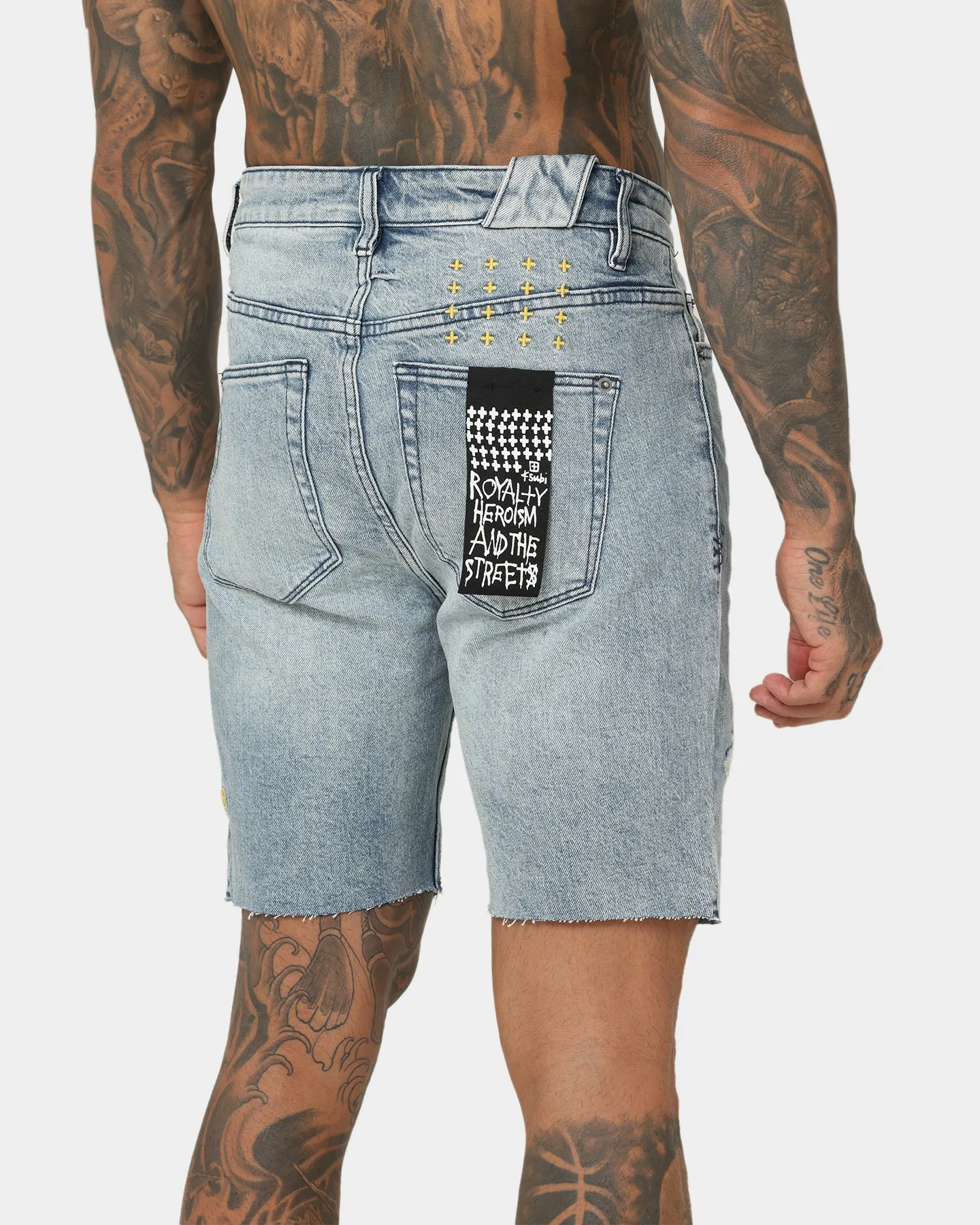 Ksubi Chopper Spray Out Yellow Shorts Denim