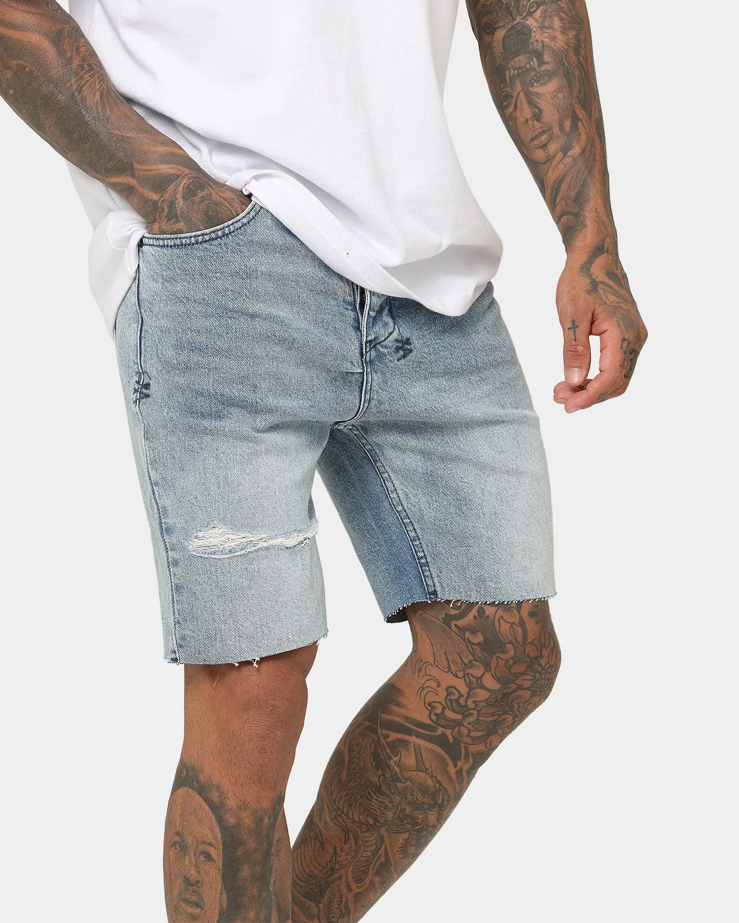 Ksubi Chopper Spray Out Yellow Shorts Denim
