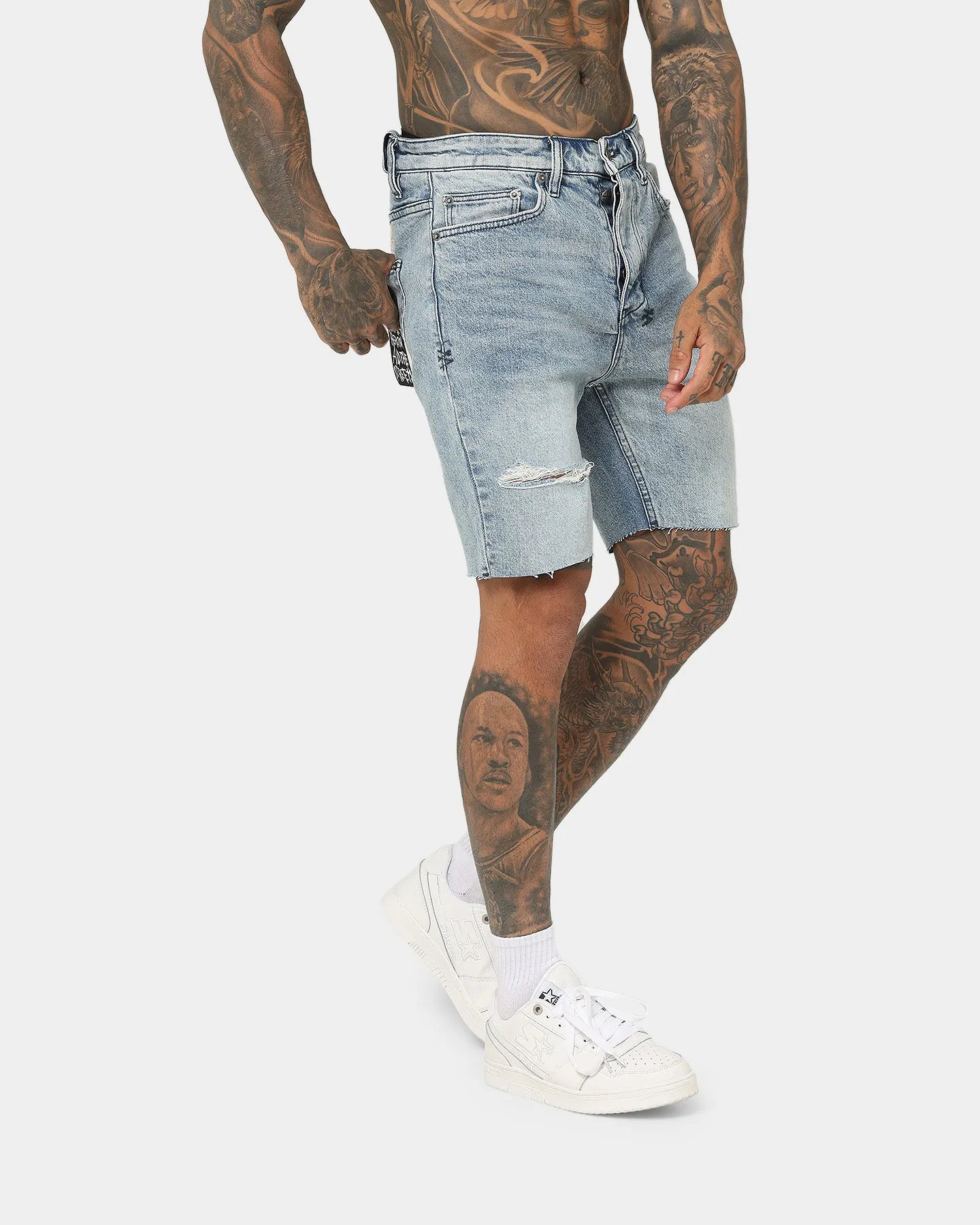 Ksubi Chopper Spray Out Yellow Shorts Denim