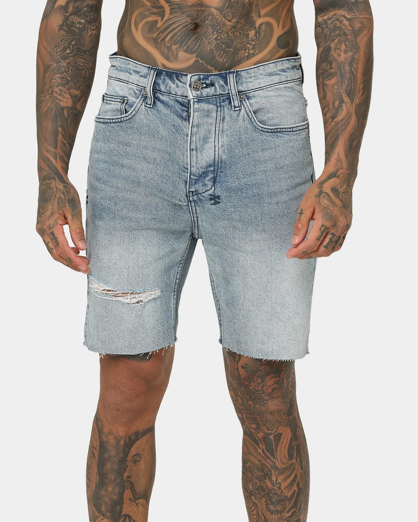 Ksubi Chopper Spray Out Yellow Shorts Denim