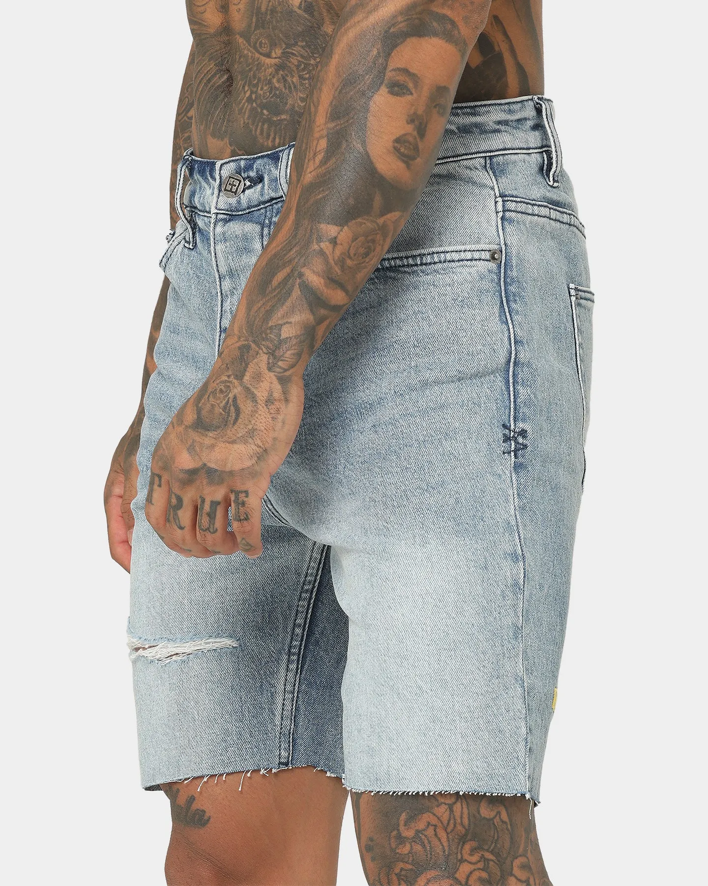 Ksubi Chopper Spray Out Yellow Shorts Denim
