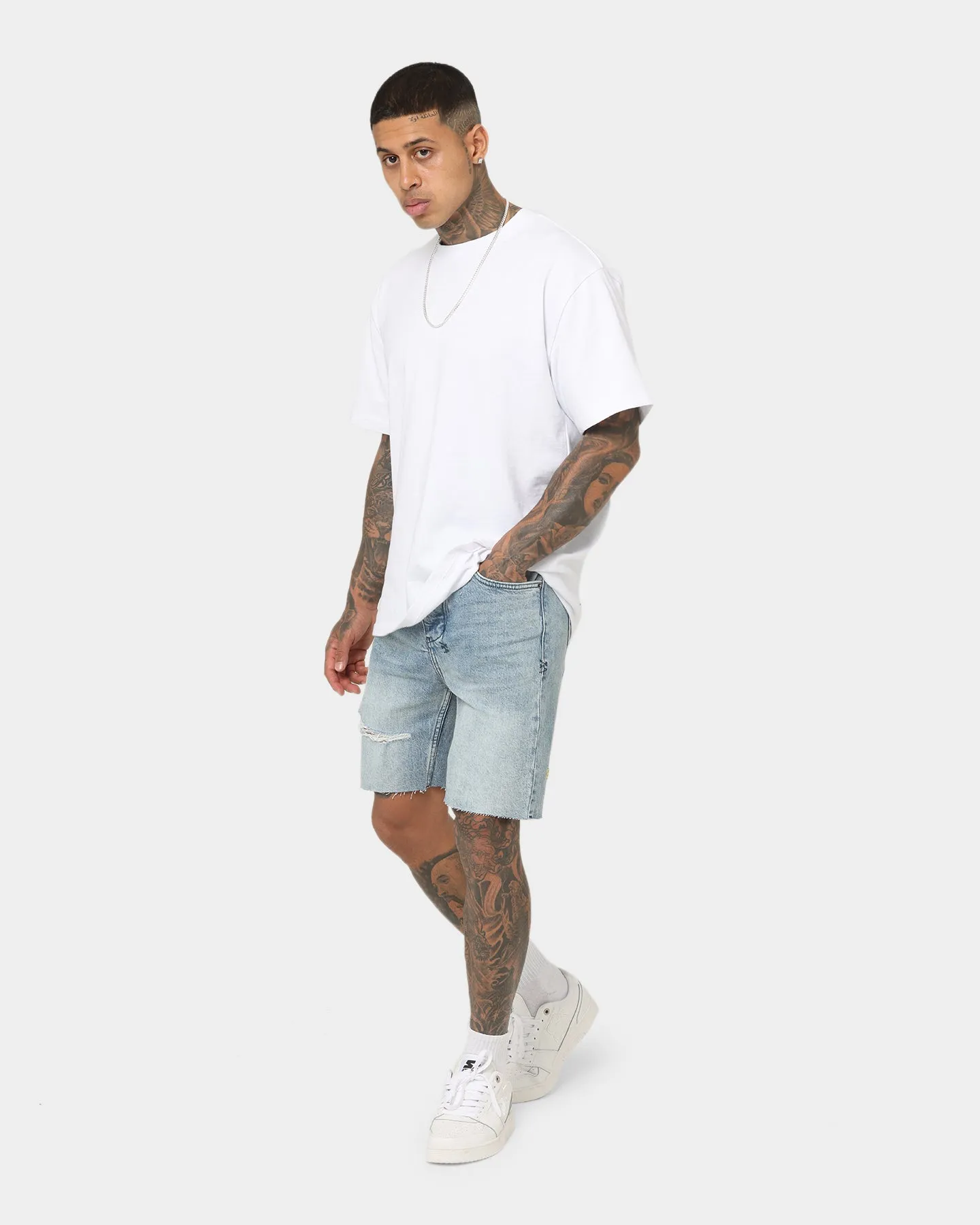 Ksubi Chopper Spray Out Yellow Shorts Denim