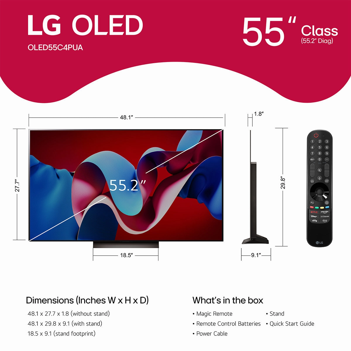 LG OLED55C4PUA 55" 4K UHD OLED evo C4 Smart TV