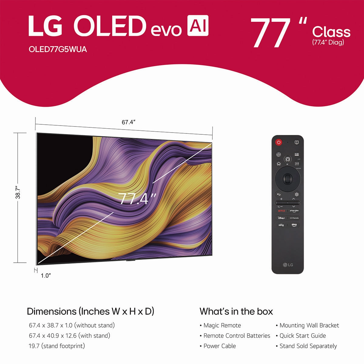 LG OLED77G5WUA 77" 4K UHD OLED evo G5 Smart TV