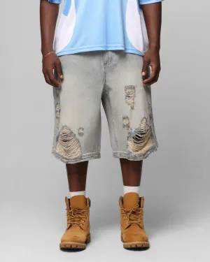 Loiter Collateral Distressed Jorts Vintage Blue
