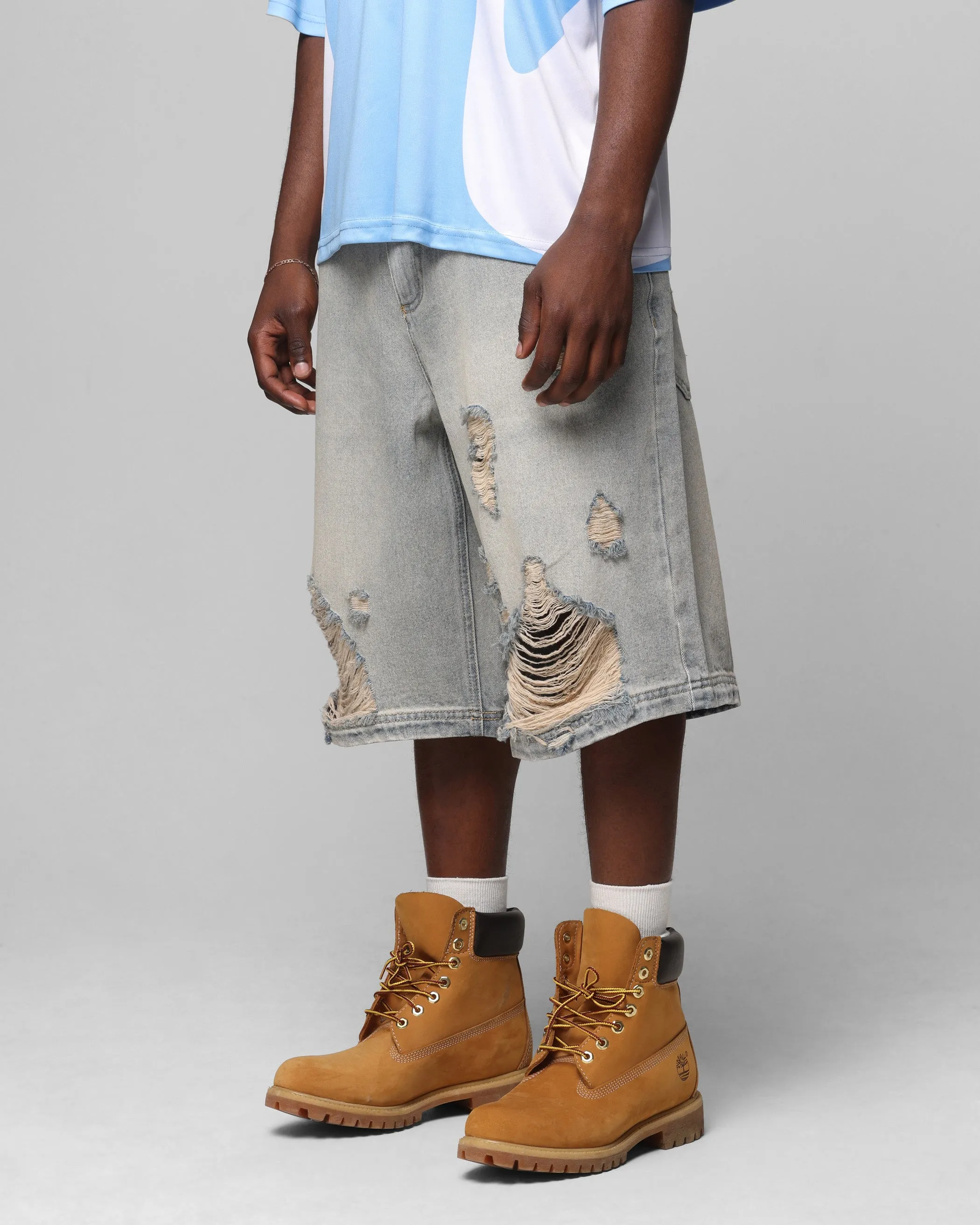 Loiter Collateral Distressed Jorts Vintage Blue