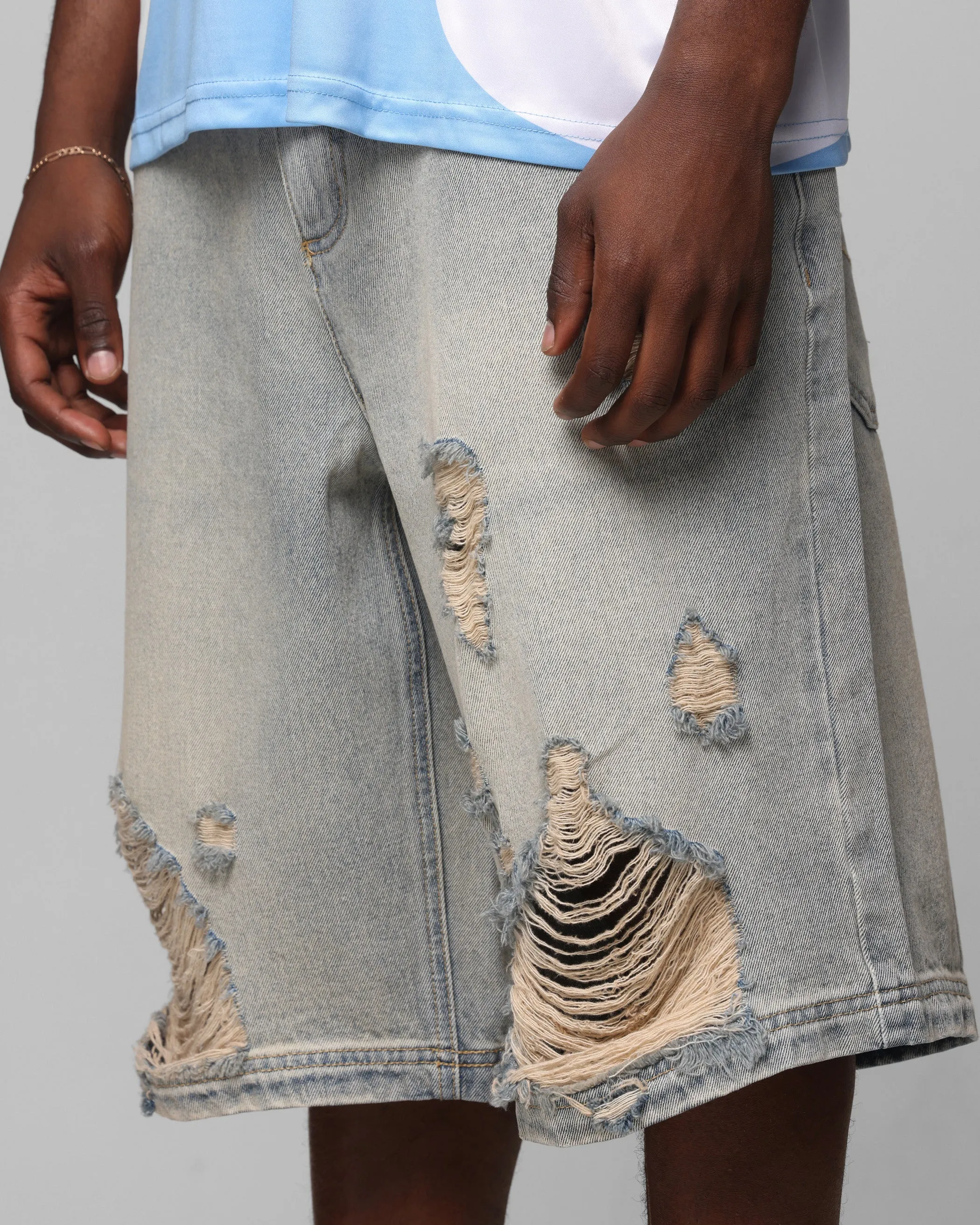 Loiter Collateral Distressed Jorts Vintage Blue