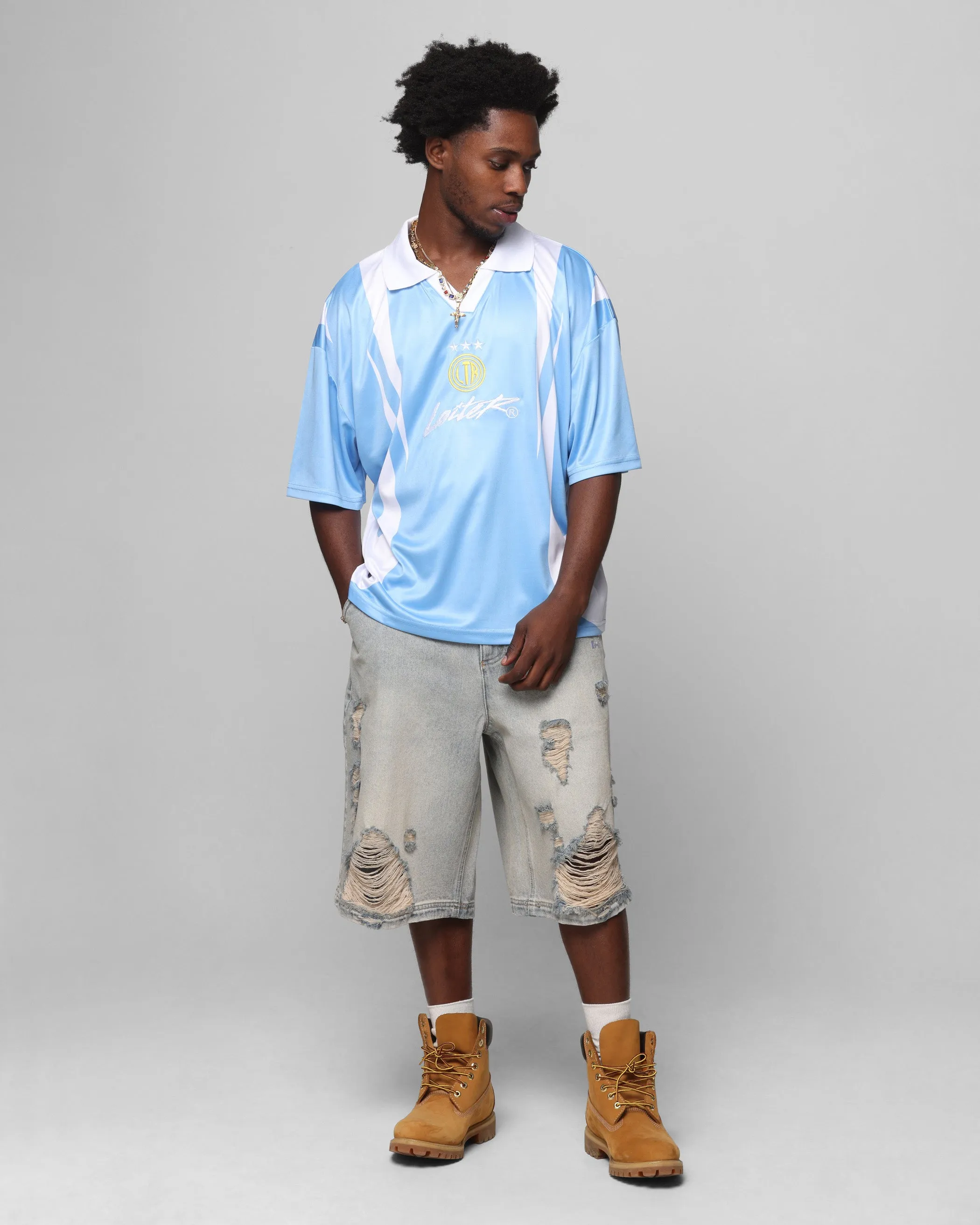 Loiter Collateral Distressed Jorts Vintage Blue