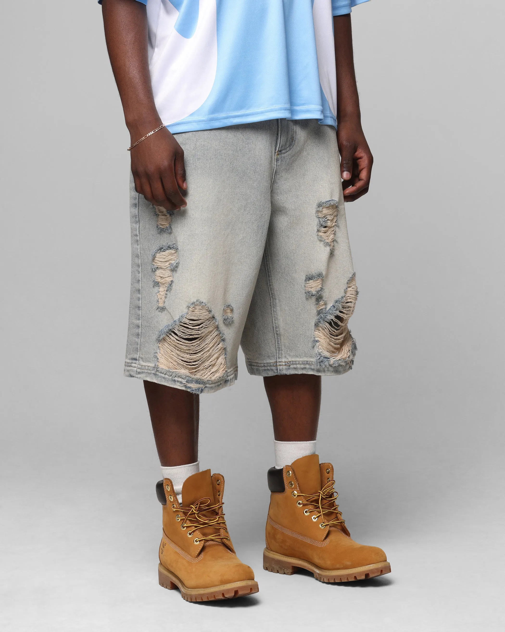 Loiter Collateral Distressed Jorts Vintage Blue